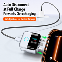 Adaptateur de charge intelligent 140W avec affichage de puissance, protection anti-coupure automatique, port Type-C, charge rapide pour iPhone 16 17 Pro Max