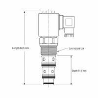 Vanne solénoïde à cartouche hydraulique Shanghai Electric 1K, 2 voies, 2 positions, normalement fermée, à commande directe, à clapet, 210 bars, port 3/4