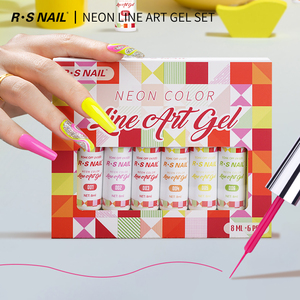 Kit scatola per unghie con etichetta privata disegni per Nail Art set di smalti per gel Uv a 6 colori kit di gel per estensione al <span class=keywords><strong>neon</strong></span> - Product Image 4