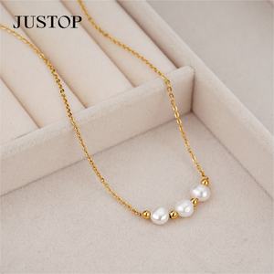 Wholesale Custom Stainless Steel Natural <b>Pearl</b> Shell Trendy Jewelry <b>Set</b> with Earrings Bracelet <b>Necklace</b> - Product Image 5