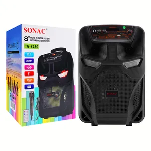 SONAC TG-8250 speaker trolley 8.5 12 inch portable party dj wireless trolley speaker