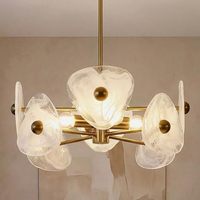 Lustre moderne en verre doré pour salle à manger, luminaire suspendu vintage pour chambre à coucher et salon