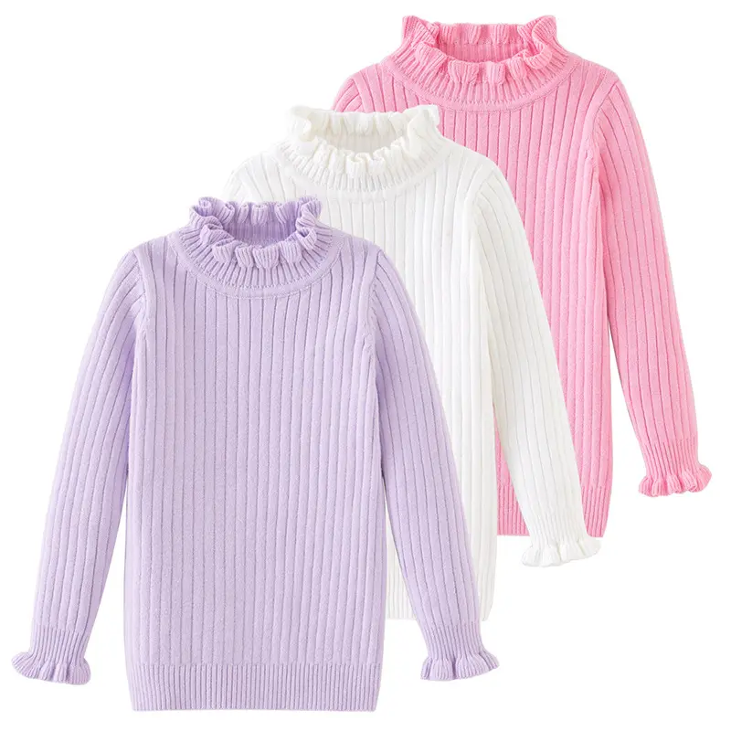 Pakaian Anak-anak 2022 Musim Semi dan Musim Gugur Anak-anak Baru Turtleneck Sweater Gadis Rajutan Grosir