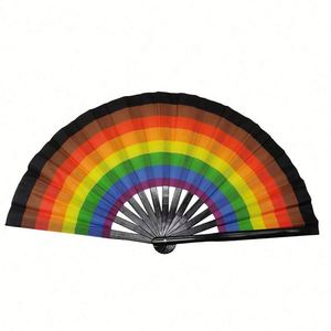พัดพับสีรุ้ง LGBT ขนาด 13 นิ้ว รุ่นใหม่ปี 2025 พัดไม้ไผ่ขนาดใหญ่ 13 นิ้ว พกพาสะดวกสำหรับผู้ชาย/ผู้หญิง เหมาะสำหรับงานเทศกาลและปาร์ตี้ - Product Image 4