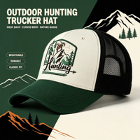 Casquette de camionneur en coton pour homme, style vintage, avec patch brodé chèvre des montagnes, idéale pour la chasse, le camping et la randonnée