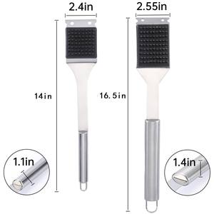 2 Pack Stainless Steel <b>BBQ</b> Grill Cleaning Brush & Scraper with Non-Stick Heat Resistance for Outdoor Use Premium Quality Tools - Product Image 3