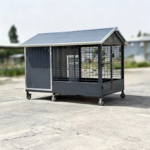 Nichoir pour chien en acier résistant aux intempéries avec enclos en grillage métallique pour villa et cour arrière - Product Image 3