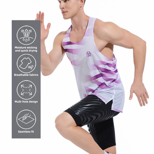 Áo ba lỗ thể thao in thăng hoa tùy chỉnh, nhẹ, thoáng khí, chống tia UV, nhanh khô, liền mạch, dành cho marathon và tập luyện - Product Image 4