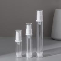 Flacons cosmétiques en plastique PP à pompe pulvérisatrice fine sans air, scellés sous vide, pour soins de la peau, 5 ml, 10 ml, 15 ml
