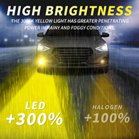 Ampoule de phare LED jaune doré 3000K, éclairage LED automobile 9006 9005 9012 9145 880 881 H7 H11 H4, ampoule de phare antibrouillard automobile