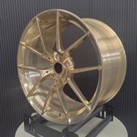 Jantes forgées Alpha polies or champagne, design multi-branches fendu 5X112 pour Audi RS4 Volkswagen Passat