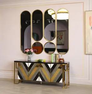 Современное индивидуальное искусство украшения интерьера гостиной консольный стол шкаф с зеркалом прихожей