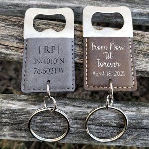 Manufacturer supplies creative <b>leather</b> bottle openers, simple and portable beer openers, car <b>keychains</b>, and Father's Day gifts. - Product Image 1
