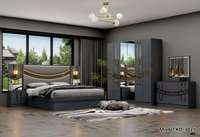 Ensembles de Chambre à Coucher de Luxe Royal King Size Meubles de Chambre à Coucher Elégant Super Size Turc Or Miroir Led Lumineux Bon Marché