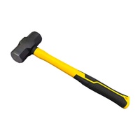 Maillet octogonal professionnel forgé, manche en fibre de verre jaune et noir, couleur personnalisable