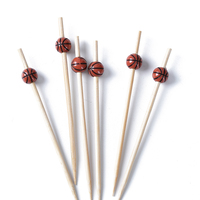 2025 brochettes de bambou sur le thème du sport perle de basket-ball sur le dessus 12cm ou des choix de fruits artisanaux personnalisés