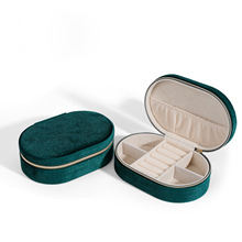 Caja de Joyería de Terciopelo con Cierre Ovalado y Logotipo Personalizado, 15x10x5cm, para Guardar Aretes y Collares, Marca Elequeen - Product Image 5