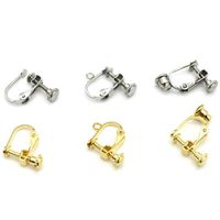 Clip de boucle d'oreille à vis plaqué or 18 carats en acier inoxydable, vente en gros, accessoires de bijoux à bricoler soi-même