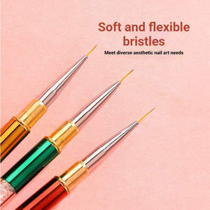 Ultra <b>Fine</b> Tip Nail <b>Liner</b> Brush Anti Shedding Nylon Hair Smooth Line Striping Flower Design Nail Art Tool with Custom Logo - Product Image 5