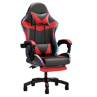 Pologne vente chaude Anji pas cher Reb LED bande ordinateur bureau chaises de travail marque personnalisée meilleur Scorpion chaise de jeu noir et blanc