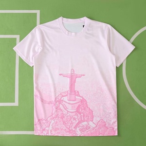 Maillot <span class=keywords><strong>de</strong></span> football d'été édition spéciale Brésil Jesus noir et gris pour adultes et enfants, séchage rapide, 100% respirant pour l'extérieur - Product Image 2