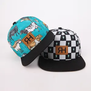 Nhà Máy Giá Rẻ Chất Lượng Cao Da Vá Polyester Snapback Trang Bị Bóng Chày Hat Gorras Cap Cho Nam Giới