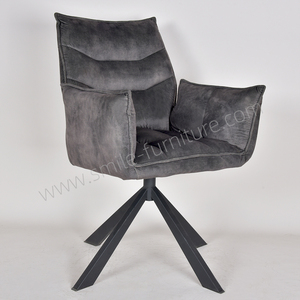 Minimalisti schienale alto 360 sedia girevole da pranzo in pelle mobili per la casa sedie per cucina pranzo poltrona - Product Image 4