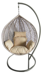 Silla Huevo Plegable Moderna y Personalizable con Base Metálica, Columpio de Mimbre para Jardín, Patio, Exterior y Sala de Estar - Product Image 2