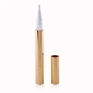 3ml 2ml Cosmetic Container Pen Lip Gloss Tubes Com Escova Vazio Twist Pen Cosméticos Hot Stamping Aluminum Shell Click Cosmetic P