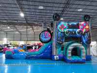 Château gonflable commercial à thème manette de jeu avec toboggan, château gonflable pour location de fêtes d'enfants