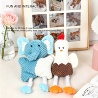 Juguetes de peluche Pawstar con textura de gofre para perros, con cuerda de algodón, chirriantes, interactivos, con forma de elefante y pollo, para cachorros, para la dentición, al por mayor