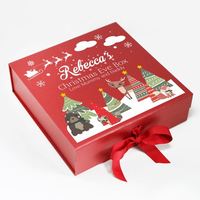 Boîte cadeau en carton pliable écologique et recyclable sur mesure pour l'emballage de chaussettes et de vêtements avec ruban personnalisé