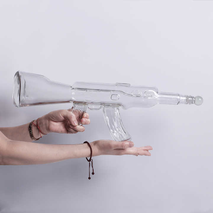 AK-47型のガラス瓶、リサイクルワインボトル、ガラス製ウォッカ瓶