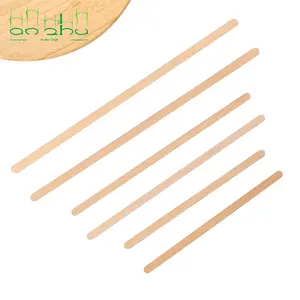 Eco Friendly Food Grade 140mm 190mm Bamboo Wooden Tea Coffee Stirrer Sticks