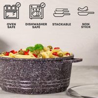 Batterie de cuisine à induction antiadhésive Casseroles et poêles en aluminium moulé de 8 pièces avec couvercles en verre Casseroles Marmites