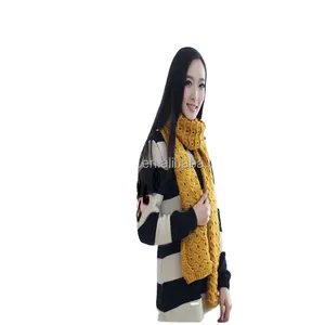 Vente en gros promotionnelle d'hiver Long cachemire/classique jeunes filles dame cou porter mode tricot hiver écharpe usine