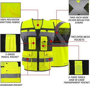 <span class=keywords><strong>Gilet</strong></span> <span class=keywords><strong>de</strong></span> <span class=keywords><strong>sécurité</strong></span> fluorescent <span class=keywords><strong>jaune</strong></span> haute visibilité léger et durable, matériau à séchage rapide, <span class=keywords><strong>gilet</strong></span> <span class=keywords><strong>de</strong></span> <span class=keywords><strong>sécurité</strong></span> multifonctionnel pour la construction - Product Image 4