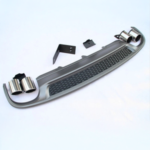 Pièces de voiture Diffuseur arrière Sline avec embout d'échappement pour Audi A4L Non-S-Line B8.5 2013-2015 2016 Pièces de pare-chocs arrière en nid d'abeille - Product Image 6