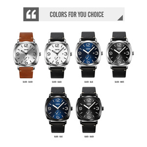 Reloj cronógrafo redondo para hombre, correa de cuero de lujo, reloj de cuarzo resistente al agua 30M - Product Image 3