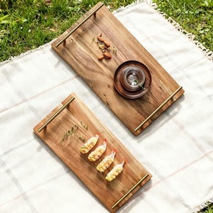 Bandeja de almacenamiento de madera con asas para el hogar, cocina, encimera, organizador decorativo, bandeja de servicio a la venta, de proveedor indio - Product Image 6