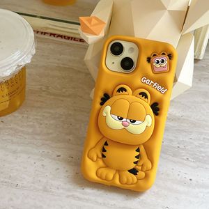 Custodia per Telefono in Silicone Morbido 3D con Simpatico Cartone Animato e Supporto Intelligente Giallo Garfield per <span class=keywords><strong>iPhone</strong></span> 16/15/14/13/12/<span class=keywords><strong>11</strong></span> <span class=keywords><strong>Pro</strong></span> Max - Product Image 5