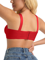 Soutien-gorge quotidien basique sans armatures, respirant, fin, en dentelle tricotée brodée, à couvrance totale, couleur unie simple, pour femme