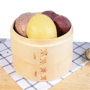 Hot bán tre hấp 10 inch 2 Tier giỏ cho bánh bao Dim Sum Bao Bun Rau gạo thịt và cá