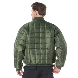 Blouson de bombardier de vol MA-1 <span class=keywords><strong>matelassé</strong></span> personnalisé <span class=keywords><strong>manteau</strong></span> de terrain par temps froid de style bouffant avec remplissage en poly fibre <span class=keywords><strong>vert</strong></span> noir - Product Image 2
