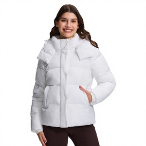 Custom Logo Puffer Jacket Women Oversized Winter Thick Warm Puff Padded Zipper Puffer Women Jacket - Product Image 3