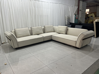 Canapé d'angle en cuir modulable en forme de L pour salon, mobilier de salon moderne et de loisirs, vente en gros