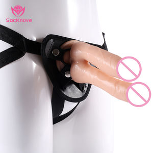 Juguete Sexual para Mujeres Adultas SacKnove, Juego Sexual para la <span class=keywords><strong>Cama</strong></span>, Correa con Dos Cabezas de Pene, Bragas con Doble Dildo para <span class=keywords><strong>Lesbianas</strong></span> con Cinturón - Product Image 1