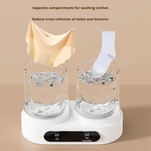 Mini <span class=keywords><strong>Lavadora</strong></span> Portátil Personalizada con Doble Taza, Alimentada por USB, para Ropa Interior y Calcetines - Product Image 5