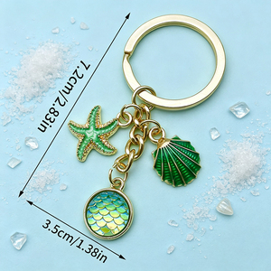 Ocean Series Fish Metal <b>Keyring</b> 2D Enamel Zinc Alloy Pendant Custom Logo Travel Souvenir Bag Decoration <b>Charm</b> - Product Image 1