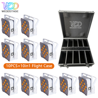 WEDOSTAGE 13200MAH Projecteur LED Par Slim sans fil rechargeable 6-en-1 RGBAW+UV, angle de faisceau 25/40°, longue autonomie pour événements DJ